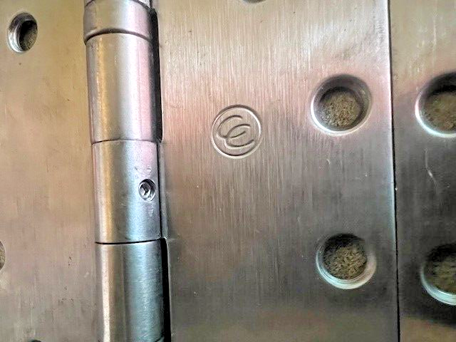 3 EACH 4 1/2 X  4 1/2 INCH TEMPLETE HINGES US32D NRP W/ 1/2WS ALL MS FASTENERS