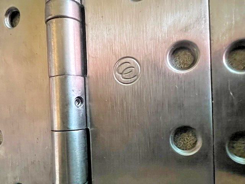 3 EACH 4 1/2 X  4 1/2 INCH TEMPLETE HINGES US32D NRP W/ 1/2WS ALL MS FASTENERS