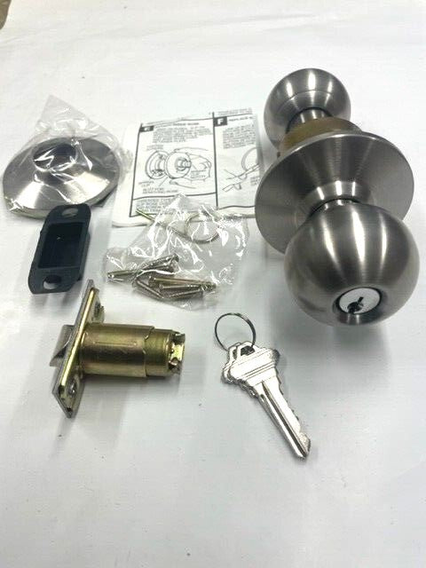 LOCKSMITH SMR IP 53B SCHLAGE C ENTRY US32D 2 3/8" BACKSET KNOB MINT