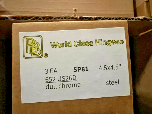 BOX OF 3 PBB SP81 4.5" x 4.5" US26D/652 NRP AMS x 1/2 WS