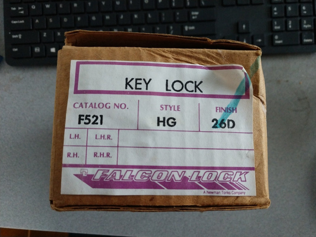 FALCON F521 HG 26D ENTRY G KEYWAY NOS TUBULAR LOCK 2 3/4" BS X T STRIKE