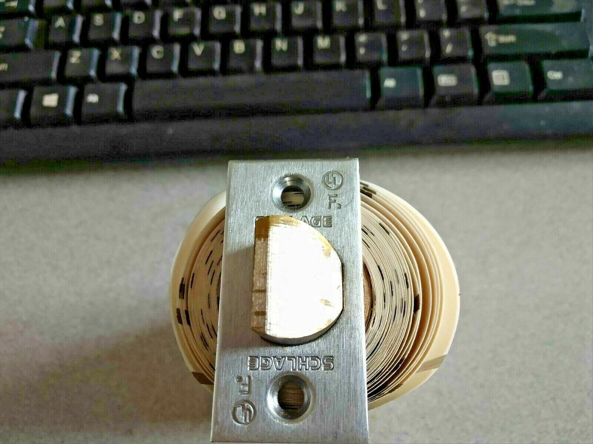 SCHLAGE SPRING LATCH UL F 2 3/4" BACKSET US26D USED