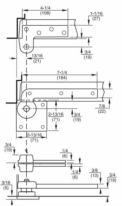 Rixson 117 626  3/4” Offset Pivot Set COMPLETE WITH 180 TOP PIVOT (HANDED)