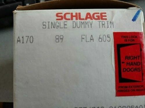 SCHLAGE A170 FLA 605 FINISH RH Polished  Brass single dummy