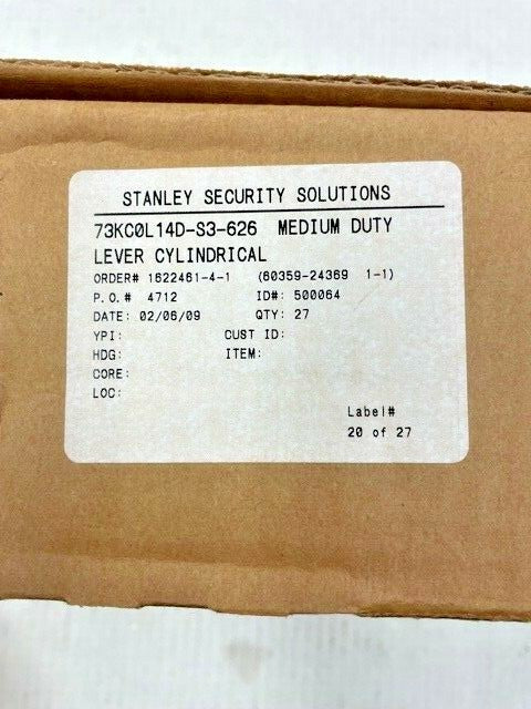 BEST STANLEY SOLUTIONS  73KC 0L 14D S3 626 PRIVACY GRADE 2 LEVER