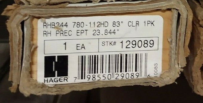 HAGER ROTON PREC RHB344 780-112 HD-83-CLR W/ PREC EPT CUTOUT RH 23.844"*