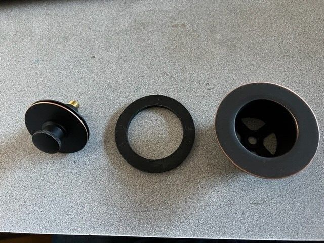 AB & A  IPS #  PUSH eN LIFT  STOPPER AND STRAINER VENETIAN BRONZE FOR 1 1/2 11.5