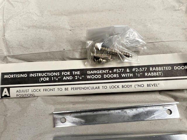 SARGENT 577 & 2-577 RABBETED DOOR KITS FOR 1 3/4- 2 1/4" 626 FOR  1/2" RABBET DR