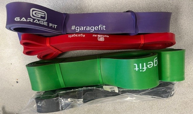 GARAGE FIT RESISTANCE EXERCISE BANDS RED, BLACK, GREEN, BLUE