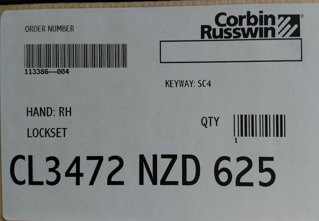 CORBIN RUSSWIN CL 3472 NZD 625 PUBLIC TOILET, APT EXIT GRADE 1 POL CHROME DBL CY