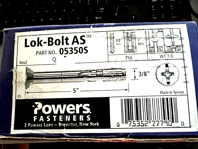 DEWALT 05350S 3/8" x 5" Powers Lok-Bolt AS® Sleeve Expansion Anchors
