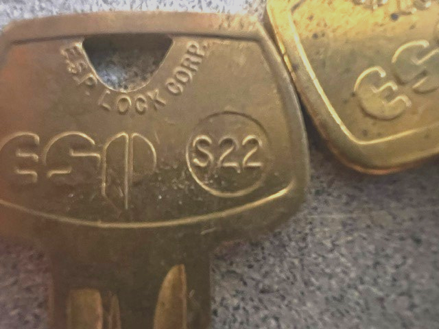 4 EACH ESP S22 BRASS KEYBLANK (AKA LA SARGENT ILCO S22B) ) 6 PIN