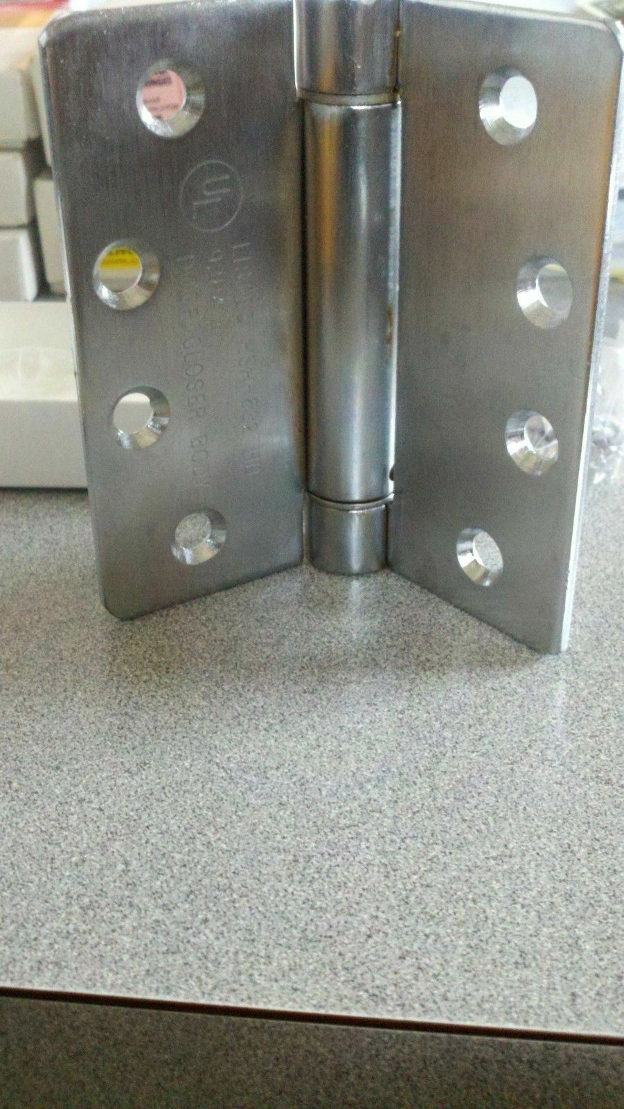 3 EA UL179  4 X 4  1/4" RADIUS DOOR  SPRING HINGE US26D = HAGER STANLEY BOMMER