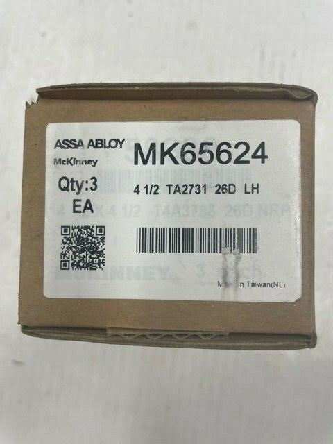 3 Each MCKINNEY TA2731 4.5 26D LH  Std weight 2 -knuckle hinge HANDED LEFT HAND