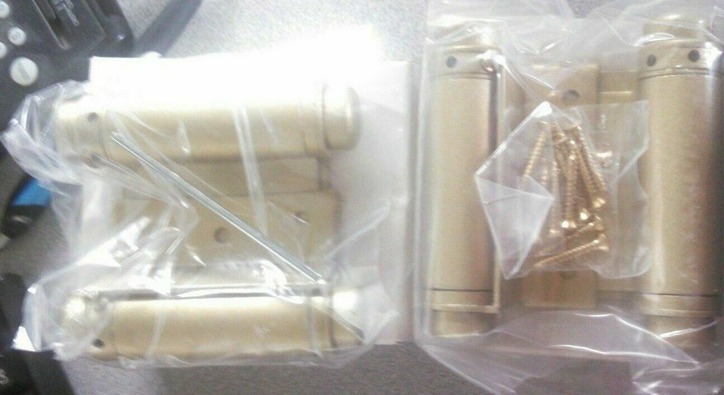 1 PAIR  EQUAL TO BOMMER 3029-3  3" SPRAYED BRASS DOUBLE ACTING SPRING HINGE