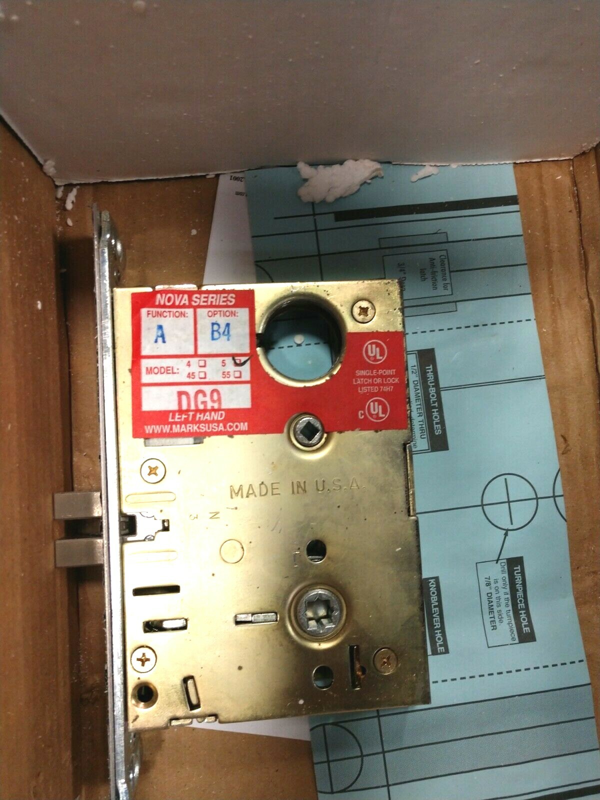 MARKS USA MORTICE LOCKSET 5KE62A-US15 LH KESSINGTON HOLDBACK FUNCTION