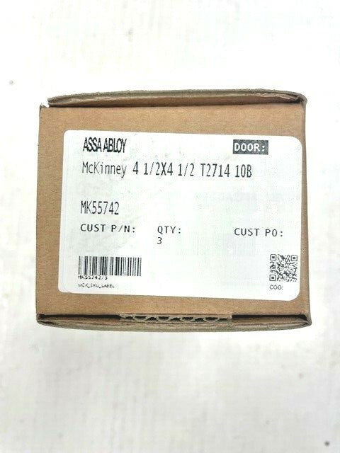 3 EACH MCKINNEY  T2714 4.5 US10B 4.5" X 4.5" TEMPLETE HINGE OIL RUBBED BRONZE