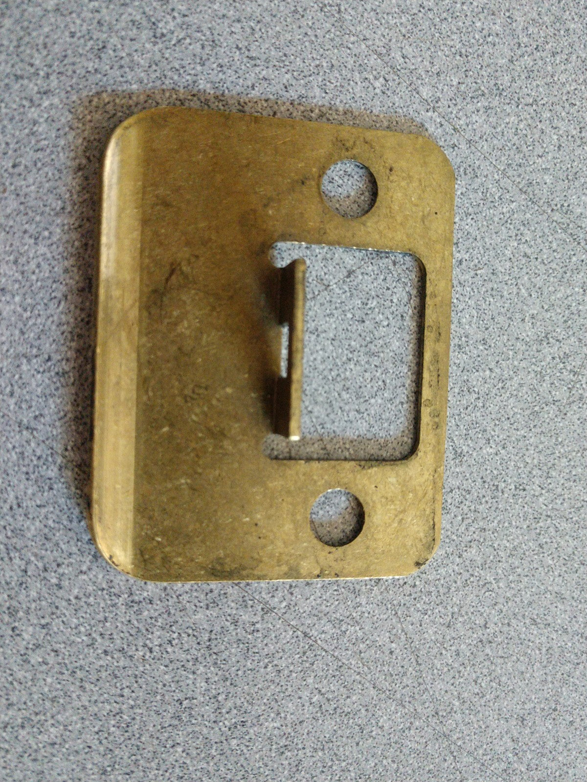 FULL LIP STRIKE IN POLISHED BRASS PLATED 2 1/4" HIGH X 1 3/4" W INC BEND