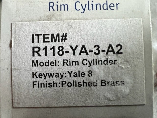 GMS-R118 Y2 AKA YALE "YA" KEYWAY  US3 RIM CYLINDER