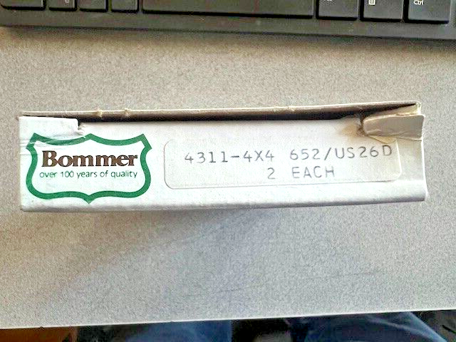 2 EACH BOMMER 4311 4 X 4 UL SPRING HINGE US26D