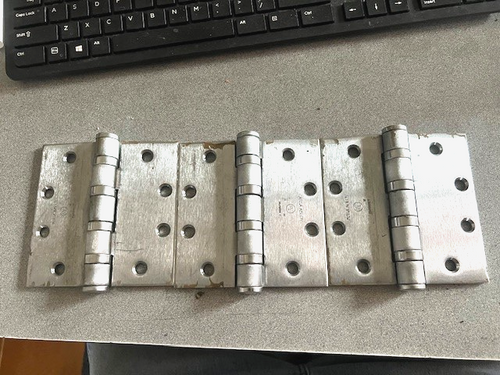 3 EACH MCKINNEY HEAVY WEIGHT HINGE T4A3786  4 1/2 X 4 1/2" US26D USED ASSA ABLOY